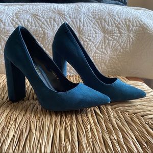 Teal Block Heels